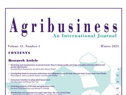 Cover Agribusiness issue 41 Cover of the Journal Agribsusiness issue 41.